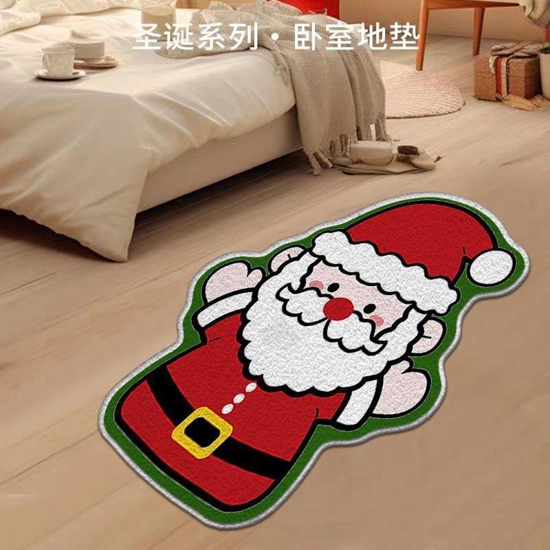 Christmas Imitation Cashmere Carpet Bed Dirty Easy To Take Care of Slip-resistant Mat Home Use Bedroom Living Room Study Mat