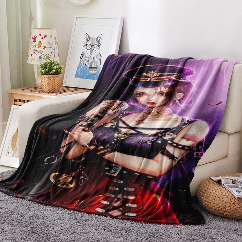 1 ks Flanelová deka s kresleným potiskem, Vysoce kvalitní, Pohodlná pro všechna roční období, Domácí dekorace, Teplo a pohodlí, Perfektní jako vánoční dárek k narozeninám