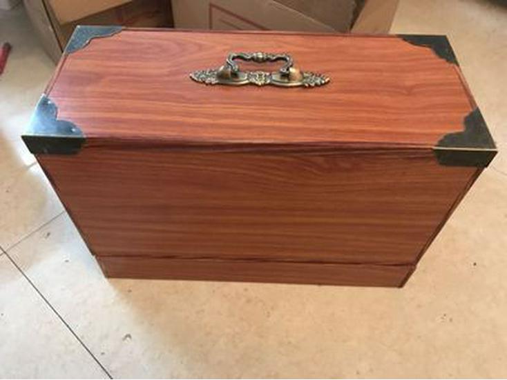 Vintage Nähmaschinen-inspirierte PVC-Holz Koffer Aufbewahrungsbox - Fliegender Mann Biene, Südchina, Tragbar & Universell.