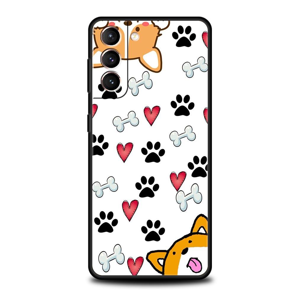 Dog Paw Phone Case For Samsung Galaxy S25 S24 S23 S22 S20 Ultra S21 FE 5G S10 Plus S10E Soft TPU Cover