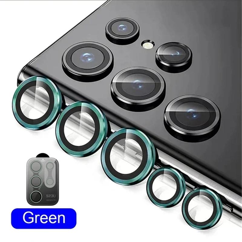 Metal Lens Ring Glass For Samsung Galaxy S24 S23 S22 Ultra Plus Z Flip Fold 6 Camera Protection Cover Tempered Glass Accessories