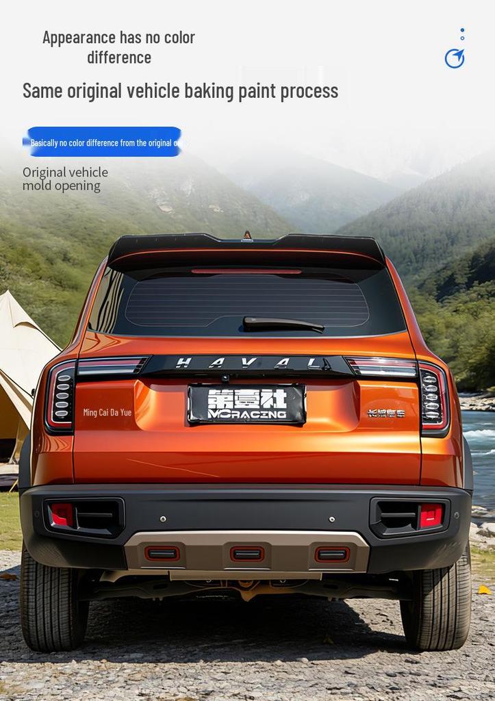 Haval Big Dog MC Sport Rear Spoiler - Glossy Black, No Drilling Needed