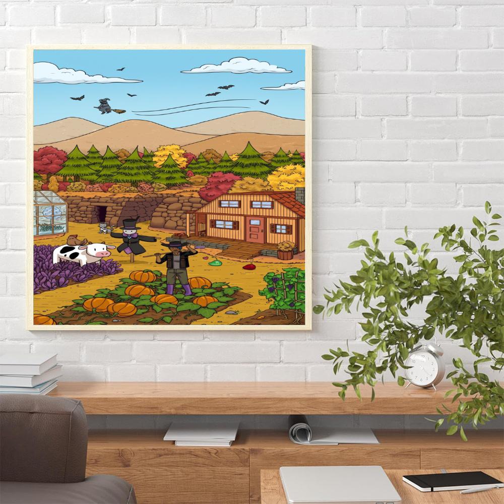Stardew Valley 5D Round Diamond Painting Kit Diamond Embroidery Painting Rhinestones Mosaic Frameless Handwork Decoration Arts