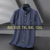 Herren Hemd Gestreift Baumwolle Formell Oversize 6XL 7XL 8XL 10XL Große Größen Kurzarm Kleid Sommer Lässig Designer Hohe Qualität