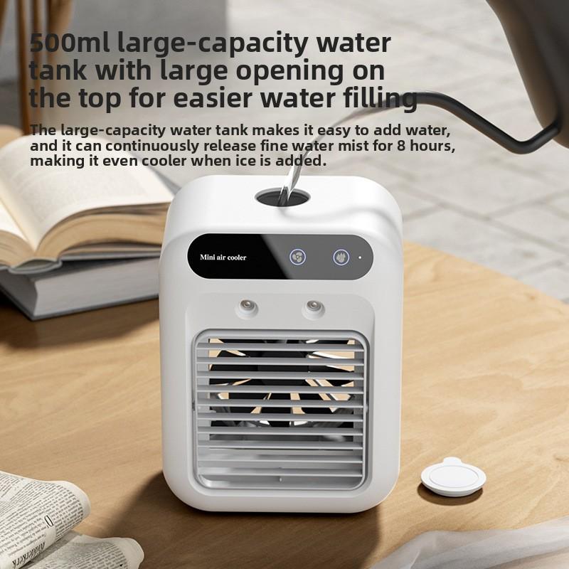 USB Household Small Air Conditioning Fan, Spray Humidifying Mini Air Conditioning Fan, Desktop Cooling Fan, Dormitory Portable Fan