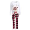 Christmas Women Long Sleeve Tops+Plaid Print Pants  Family Clothes Pajamas