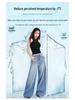 Women's Dark Blue High-Waist Wide-Leg Jeans 2024 - American Style Palazzo Pants for Summer