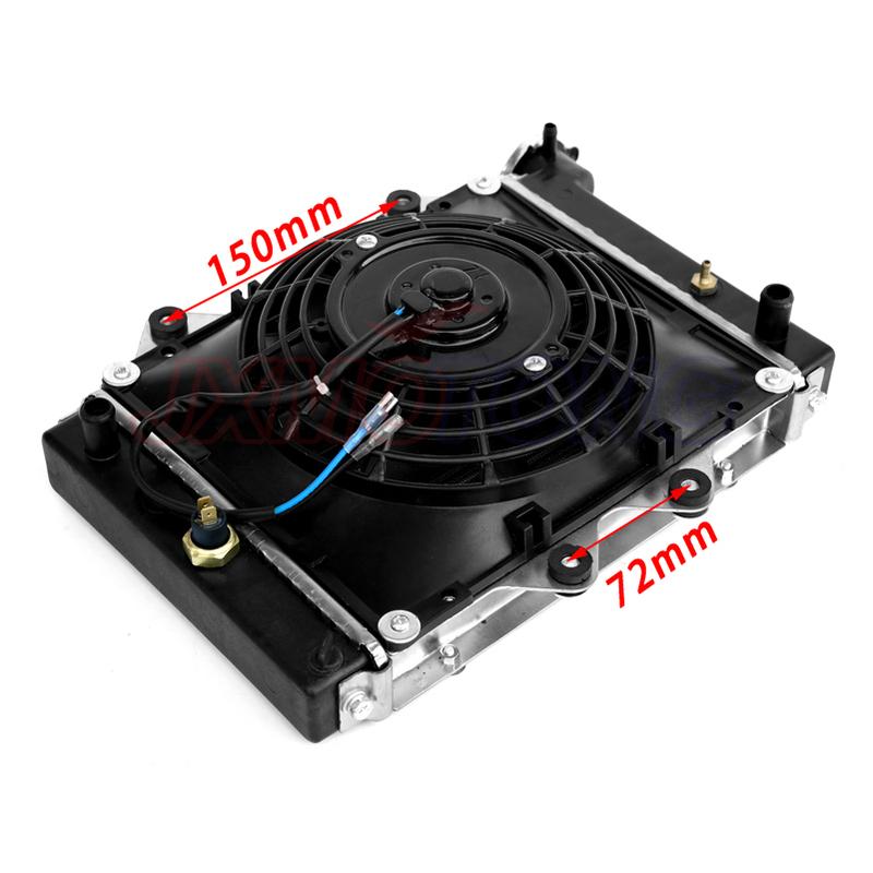 ATV Water Cooling Engine Cooler Radiator Cooling + Fan for 150cc 250cc PIT Quad Dirt Bike Dune Buggy Motorcycle 4 Wheel
