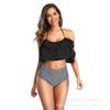 Maillot de bain Bikini Sexy Imprimé à Volants pour Femme