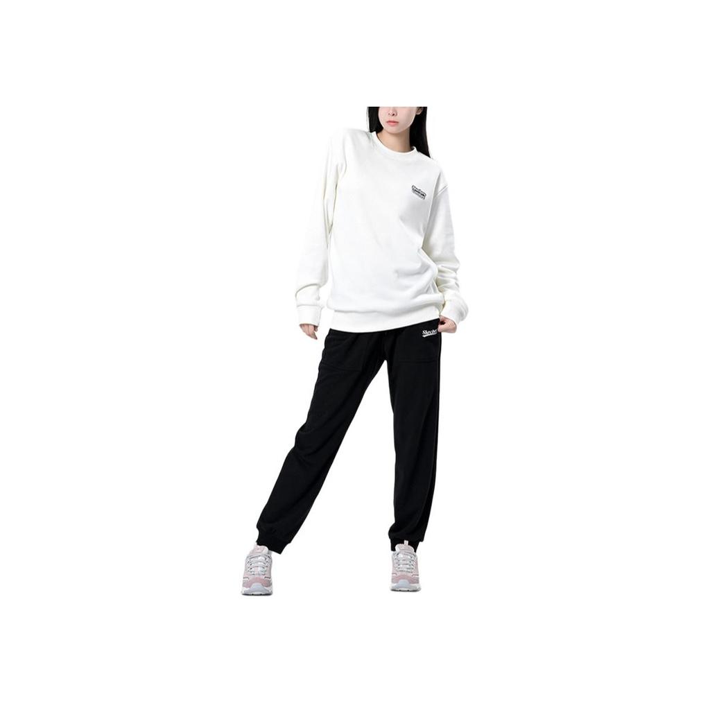 Skechers Laughing Monster Casual Series Versatile Knitted Loose Long Sleeve Sweatshirt Unisex sweatshirt Cotton-Candy-White L424U065-0074
