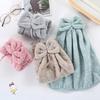 2Pcs Coral Fleece Towels Hand-Wiping Towels Bathroom Kitchen Use Hanging Towel Set 33cm x 33cm Peach