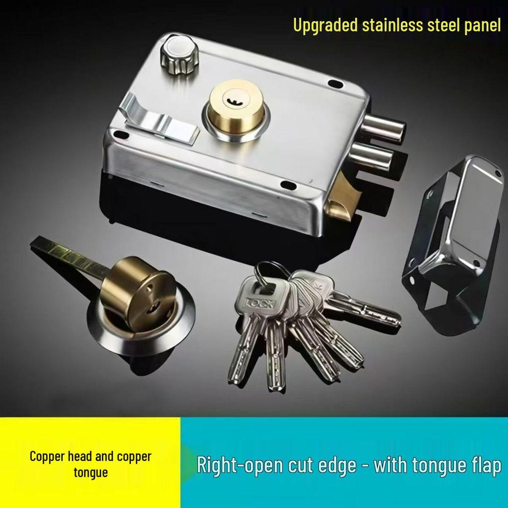 Universal Stainless Steel Anti-theft Door Lock for Bedroom, Dormitory, or Main Door