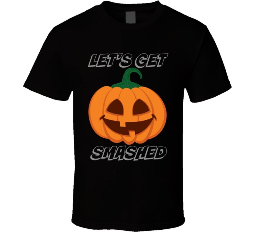 Let s Get Smashed Halloween T-Shirt Unisex Holiday Pumpkin Funny Novelty TShirt S