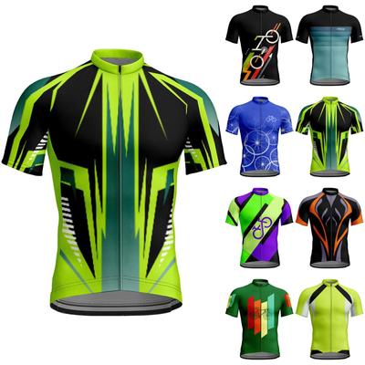 Summer Men's Short Sleeved Cycling Suit 3D Printed Elastic Tight Top