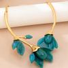 Fashion Colorful Flower Necklaces Adjustable Metal Open Chokers Korean Style Geometric Collar Necklace Women