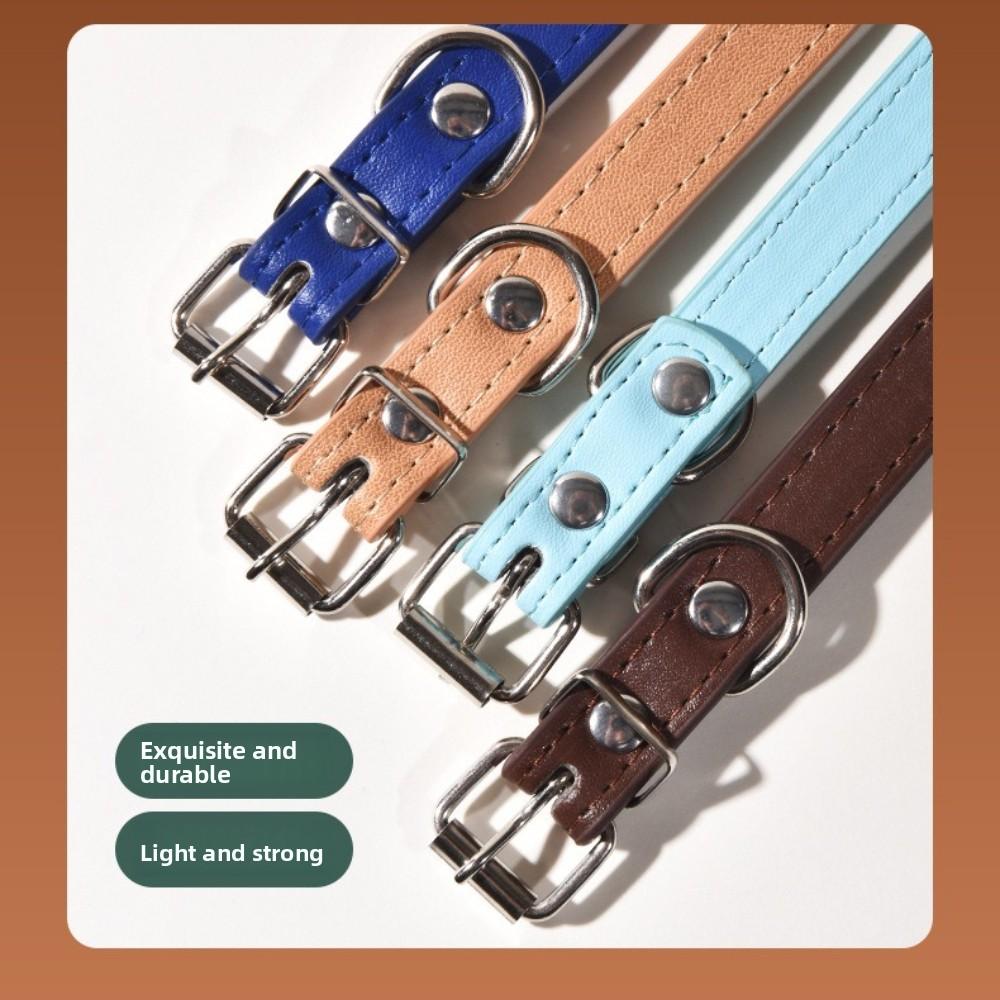 Pet Collar Large Dog Chain Waterproof and Abrasion Resistant Dog Cat Collar PU Leather Small and Medium Dog Collar Collar