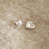 Fashion Jewelry Sterling Sliver Small Zircon Heart Stud Earring for Ladies 18K Gold Plated 925 Silver Earrings Piercing Jewelry