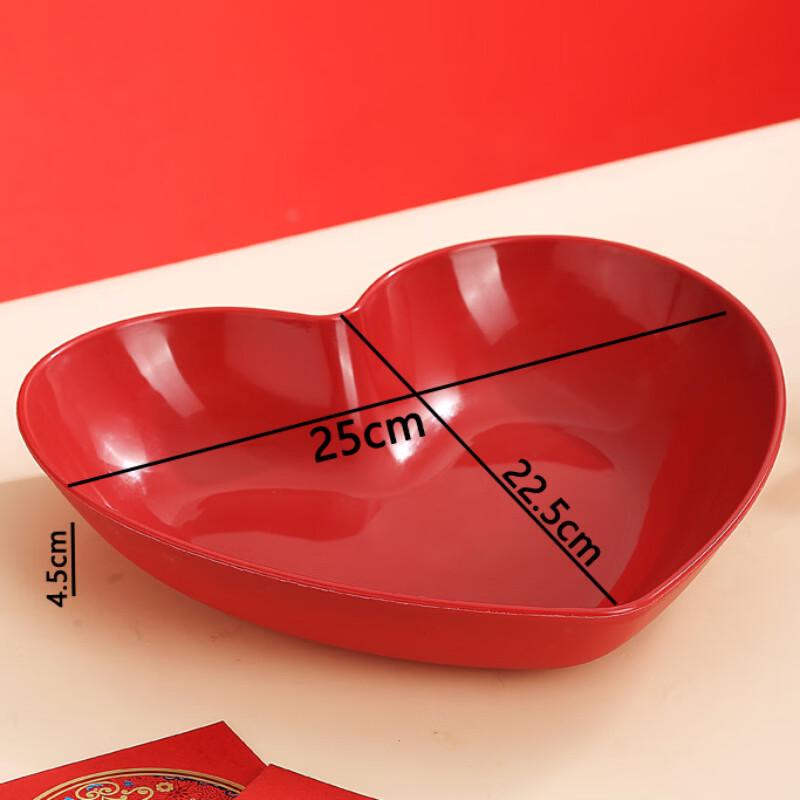 UOSUUOSU Red Heart Fruit Plates