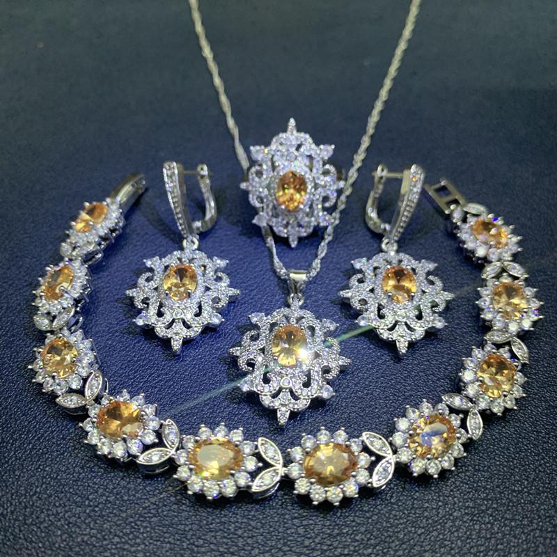 European and N Wind Source Blue Jewelry Inlay Gem Pendant Earrings Necklace and Rings Lady Suit