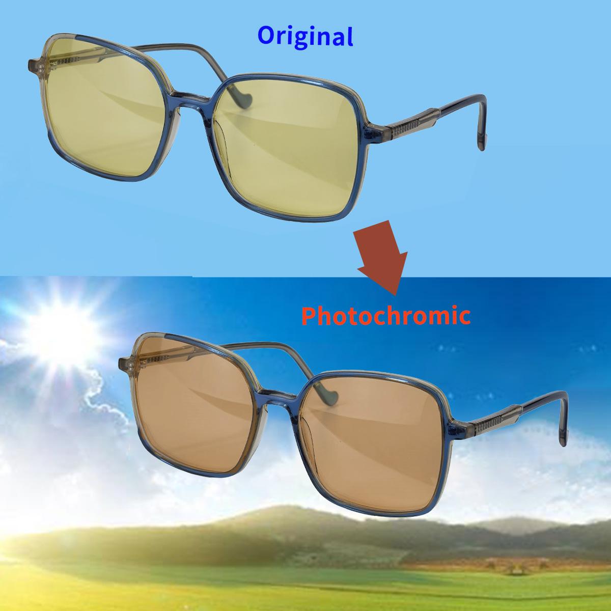 

Light Sensitive Color Changing Sunglasses Woman Acetate Sunglasses Woman Day and Night Driving Eyeglasses Blue Light Computer Eyeglasses Big 144mm