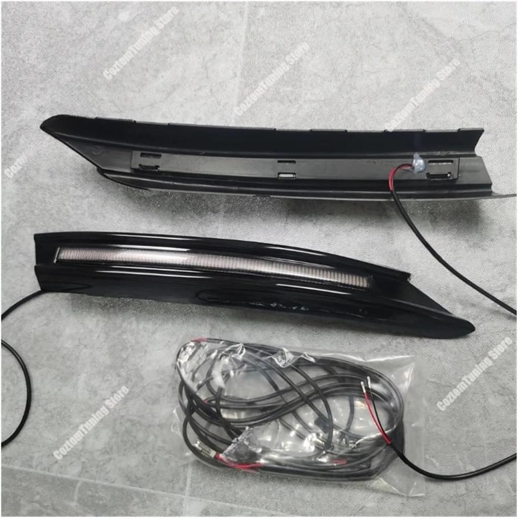 Compatible With Mercedes W206 B Style Front Inserts With LED Locating Light C Class C200 C300e C400e C43 2021-2023 Foglamp Grille LED Trim