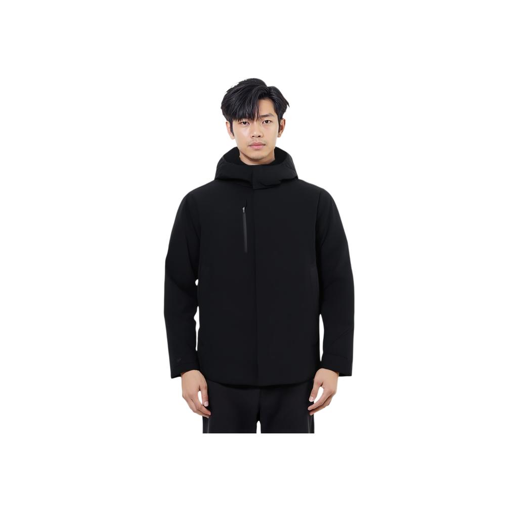 Anta Champion All-Weather Series Solid Color Zipper Hooded Woven Sports Cotton Jacket Men Jacket Black 152410801-2