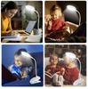 Canmeijia LED Desk Table Lamp USB Stepless Dimming Rechargeable Foldable Student Reading Light Phone Holder Lamp USB Night Lamp