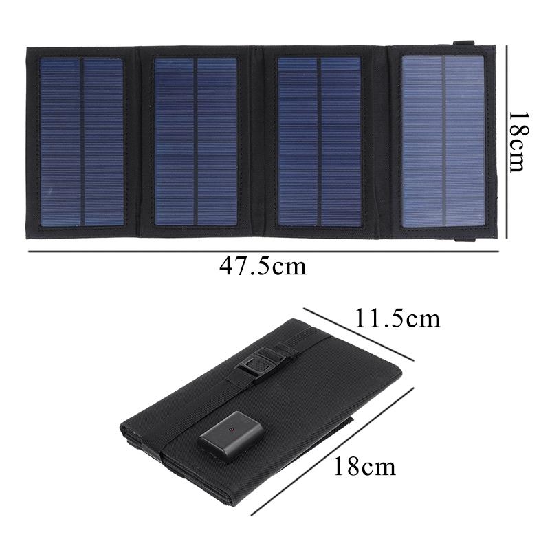 15W 5V Foldable Monocrystalline Waterproof Charger Sun Power Bank for Phone Battery USB Portable Folding Solar Panel