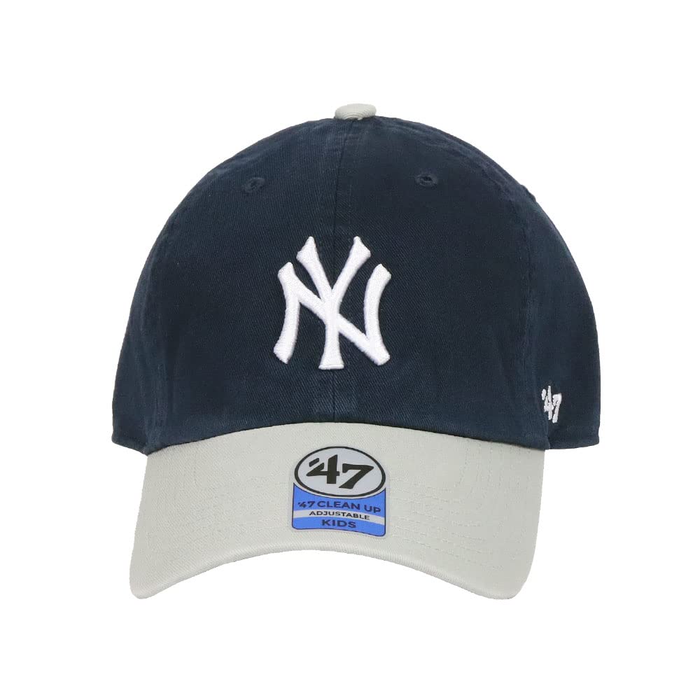 47 Brand Cap Kids Major League Children's Hat Logo Low Cap Baseball Cap Boys Girls Brand Two Tone Color NY NEW YORK YANKEES New York Yankees Navy X