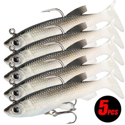 [5 szt. Miękka Przynęta z Haczykami] 5 szt. 8cm/13g Miękka Przynęta Wędkarska z Fajnymi Haczykami - Realistyczna Sztuczna Przynęta do Wędkowania