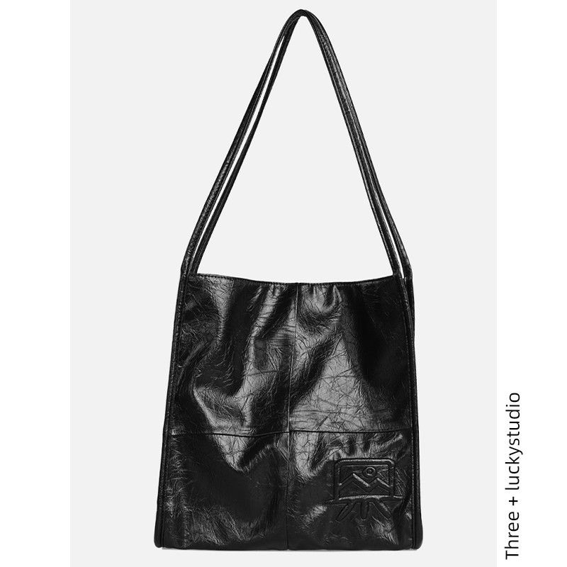 

Kikawa Card Original Niche Soft Leather Large Double Shoulder Strap Black