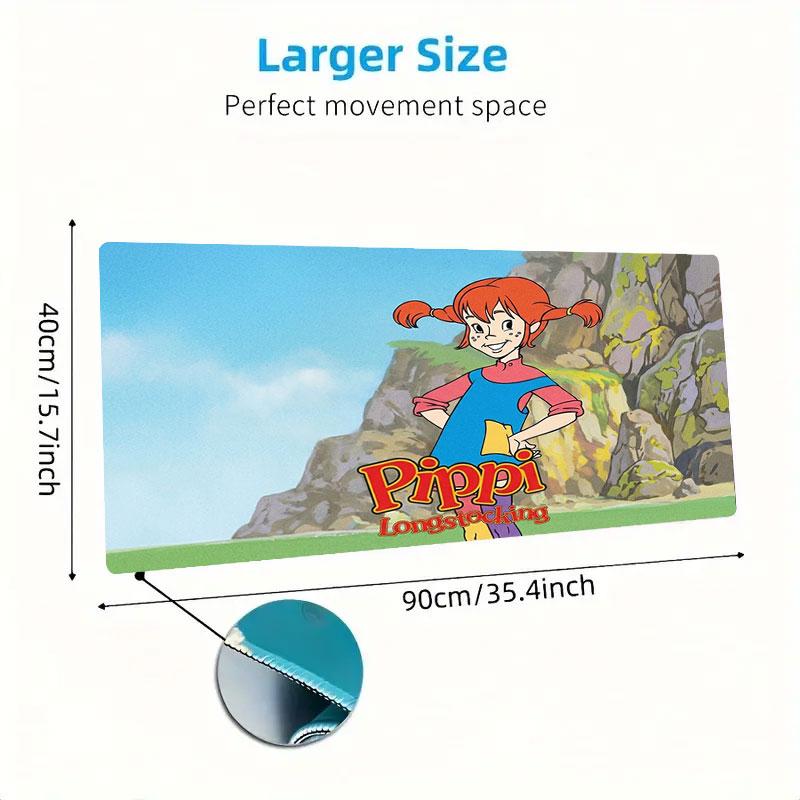 Pippi Longstocking Large Size Mouse Pad Large Gaming Table Cushion Non-slip Laptop Tablet Big Mousepad XXL Mat Mini PC Playmat With Lock edge
