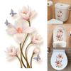 Lifelike Patterns Bathroom Decor Floral Wall Sticker Toilet Sticker