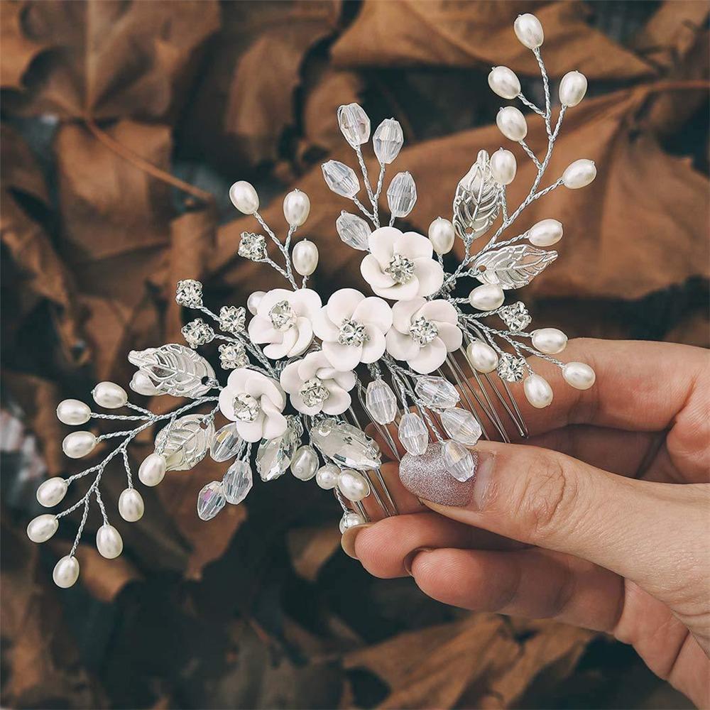 Flower Bridal Hair Comb Vintage Hair Accessories Wedding Party Bride Hair Clips  for Women