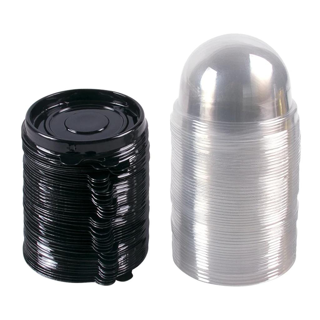 100 Stück Klare Plastik Mini Cupcake Boxen Muffin Pod Kuppel Muffin Behälter Box für Hochzeit Geburtstag Dessert Backdekorationen