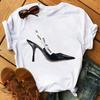 Women's Summer Short Sleeve T-shirt Casual Tops T Shirt Harajuku New Fashion High Heels Personalized Printed