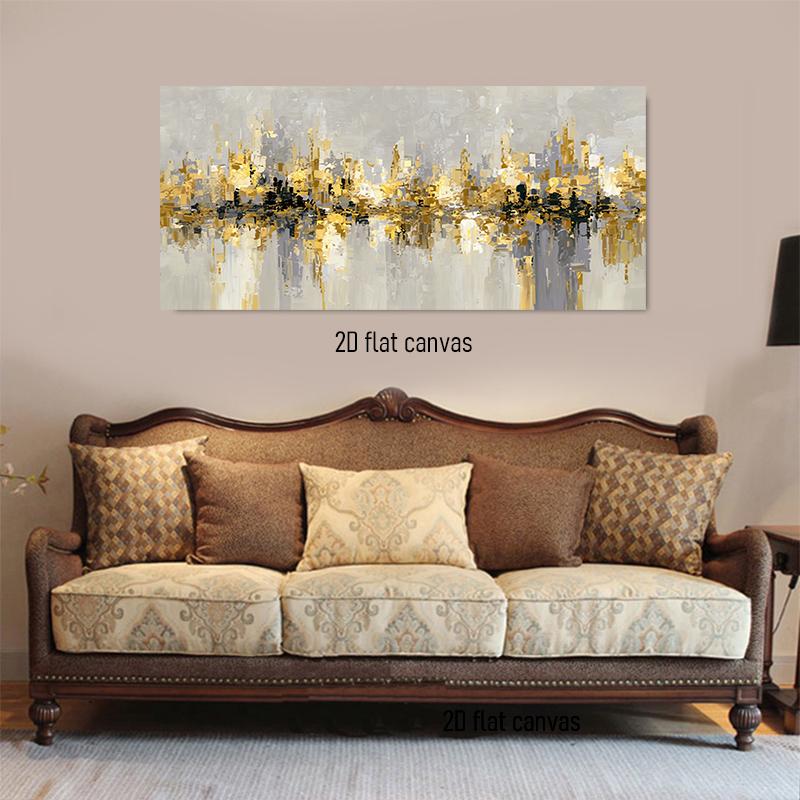

1pcs Modern Simple Abstract Golden City Canvas Decorative Painting Living Room Sofa Background Wall Hanging Painting Light Luxur (as the picture,50x100cm No Frame)