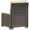 1 Seater Garden Sofa with Cushions Rattan Look PP Light Grey