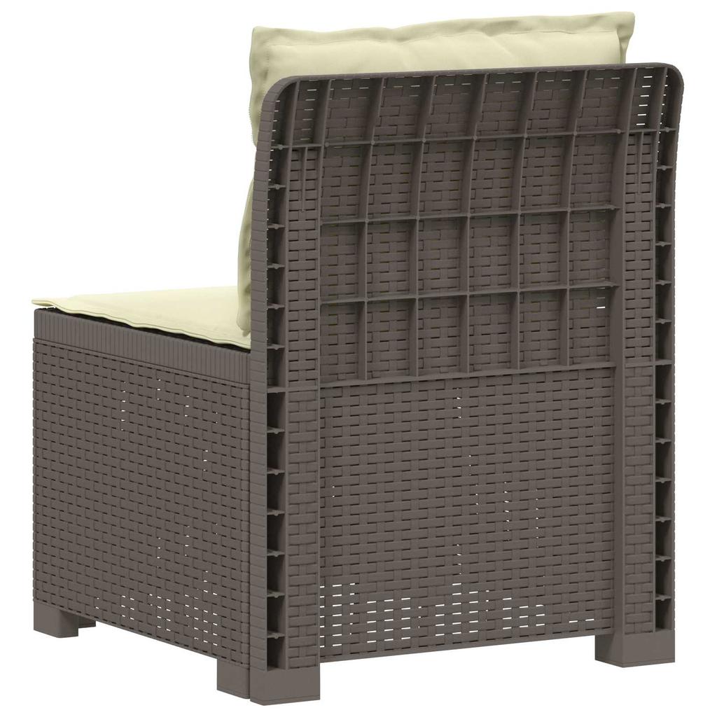 1 Seater Garden Sofa with Cushions Rattan Look PP Light Grey
