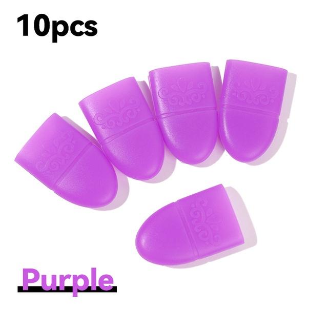 

Зажим для лака для ногтей Soak Off Силиконовый колпачок УФ-гель для снятия лака Обертывания Обезжиривающее средство для кончиков пальцев Лак Маникюрный инструмент фиолетовый