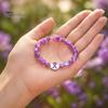 Delicate Beaded Jewelry for Charity Breast Cancer Awareness Bracelets, Ribbon Charm Beads Stretchable Bead Bracelet Daily Wear Elastic Bracelet,
