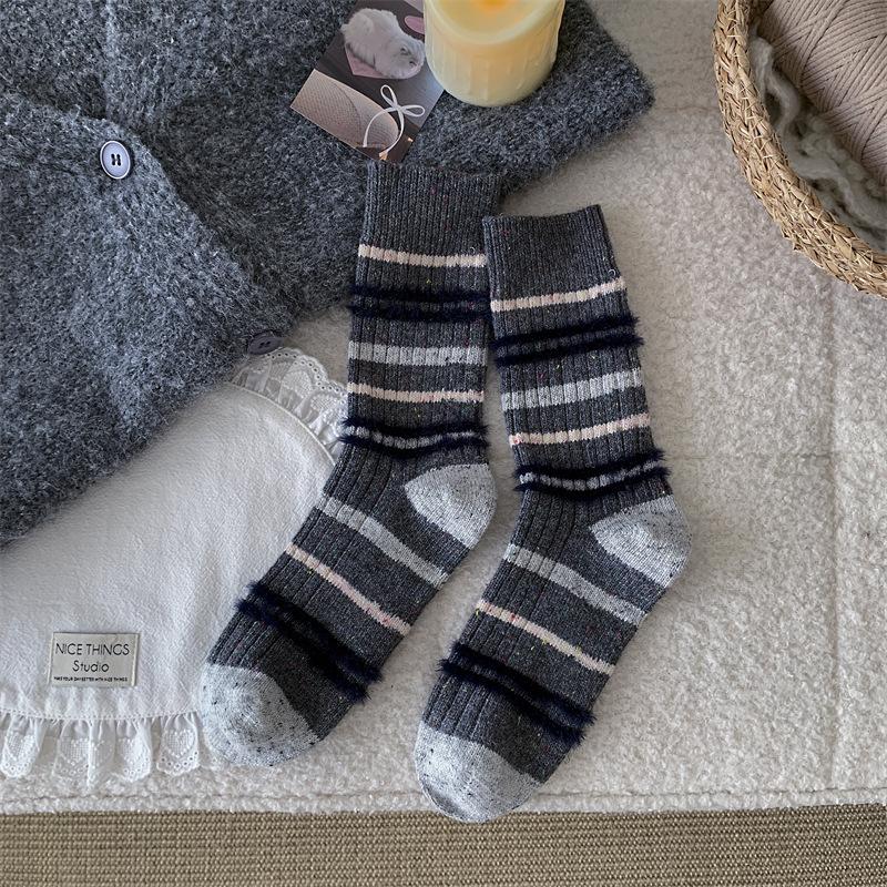 All-in-One Dünne Karte Floral Retro Mittelange Socken Mesh Atmungsaktiv Und Vielseitig Socken