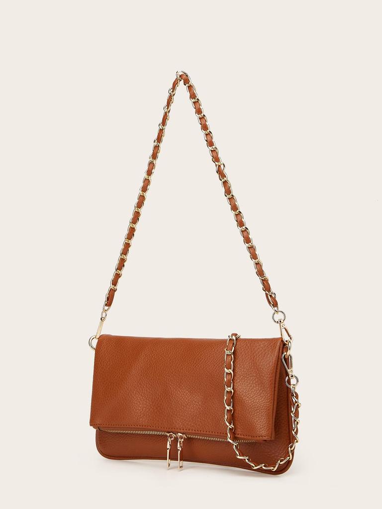 Lychee Pattern Underarm Chain Bag - Women's High-End Fashion 2025, Small Square Crossbody/Shoulder Bag
