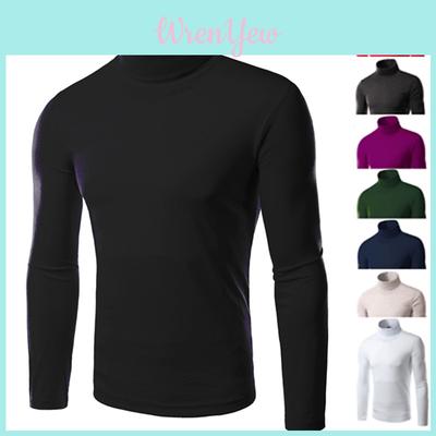 Classic Mens Slim Fit High Neck Knitted Sweater Comfortable Turtleneck Jumper