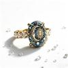 Anello Retrò Stile Europeo e Americano con Zirconi Sole e Luna Anello Versatile Personalità Creativa Gioielli