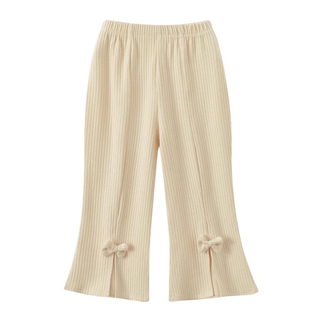 Gerippte Stretch-Hosen für Mädchen Elastischer Bund Lässige Hosen
