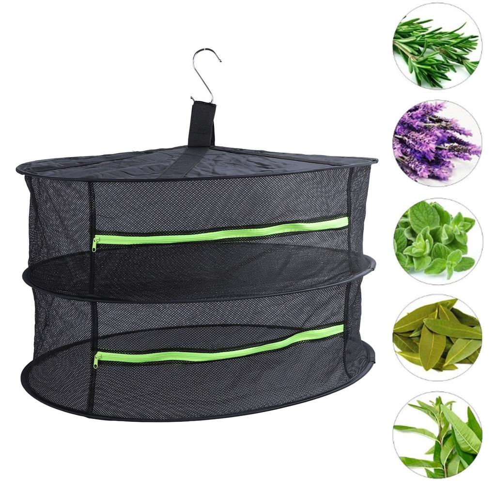 Kräutertrockengestell mit Öffnung, mehrlagiges, vielseitiges Hänge-Trockennetz für Growboxen, Obst, Gemüse