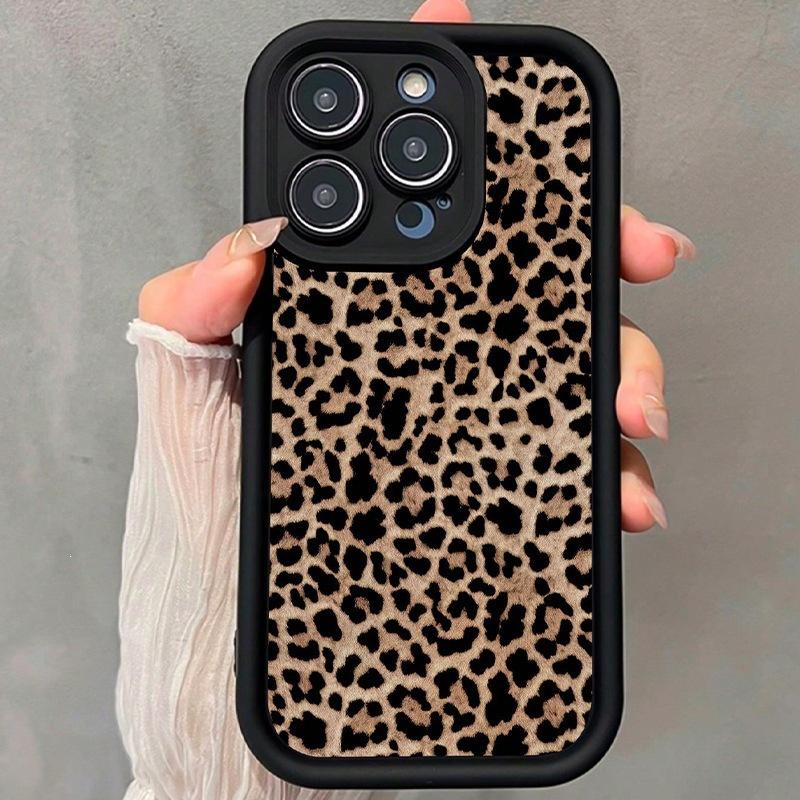 Personalized Wild Leopard Print Mobile Phone Case for Apple 14promax Protective Case iPhone15 Anti-drop 13/12/11