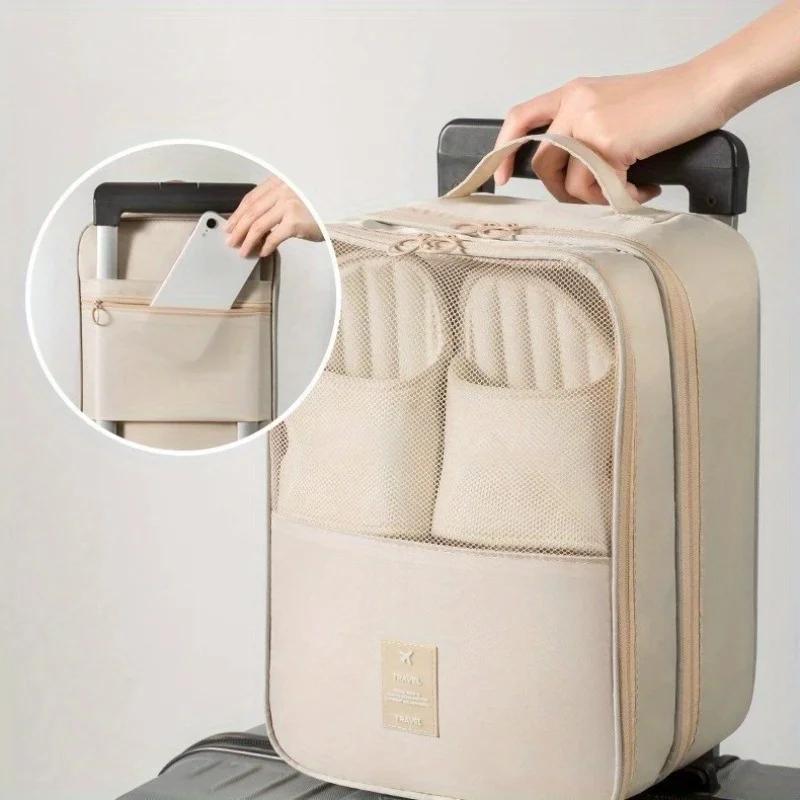 Business Travel Shoe Bag, Portable Large Capacity Shoe Storage Bag, Three-layer Shoe Bag Storage, Slippers Dust Bag