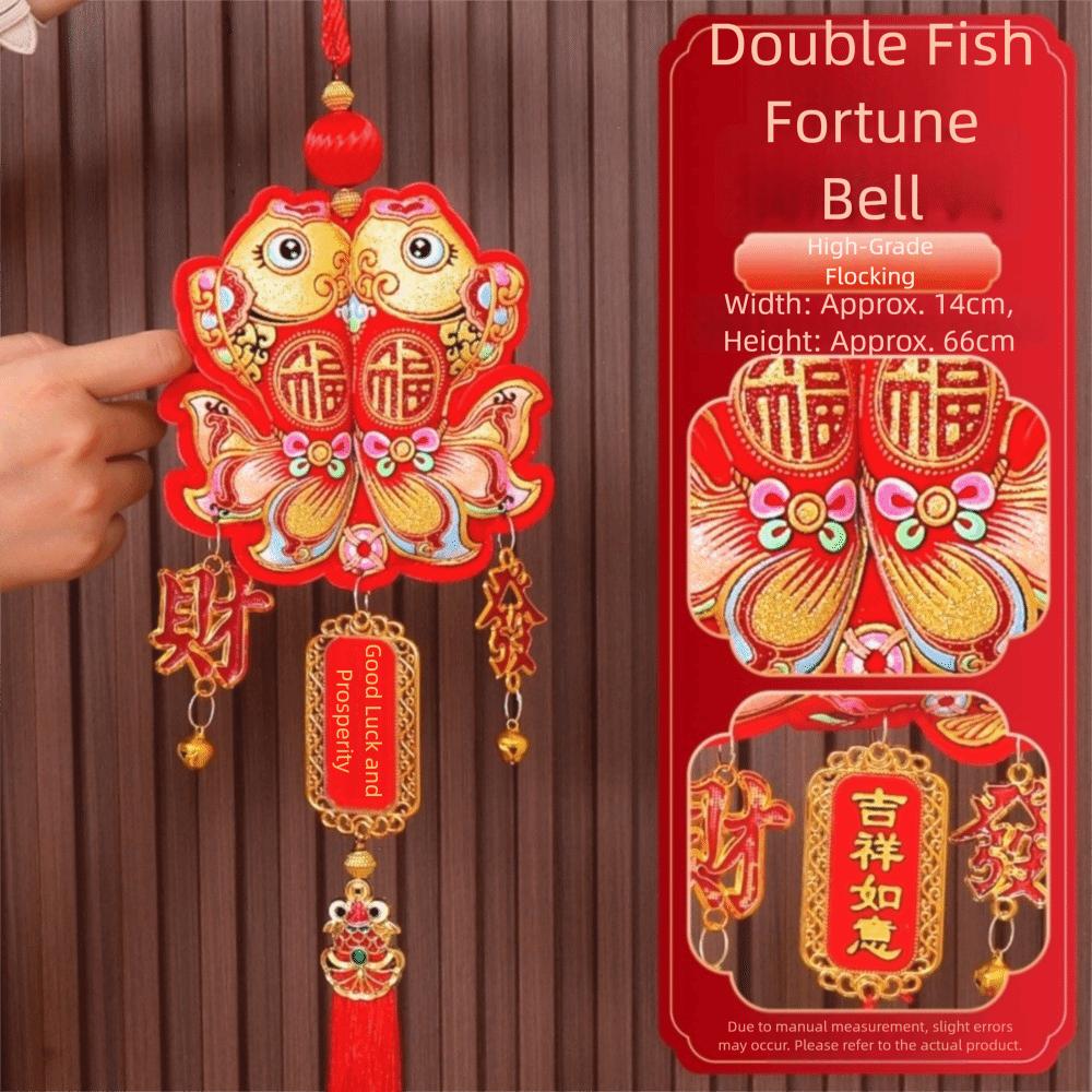 Small Lantern New Year Fish Pendant Chinese New Year Traditional Lucky Bag Pendant Hanging Red Spring Festival Ornament